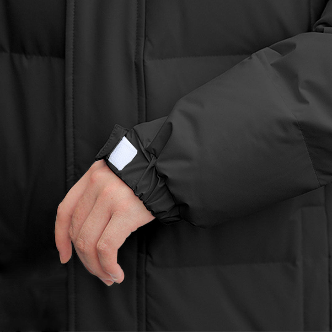 Black Winter Hooded Overcoat Long Jacket